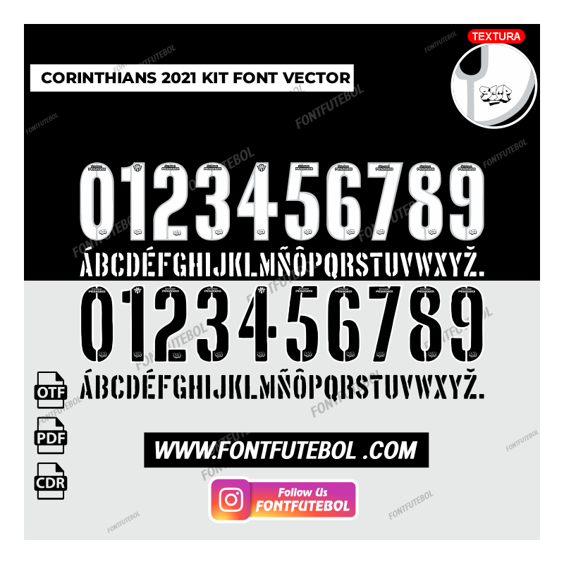 CORINTHIANS 2021 KIT FONT VECTOR