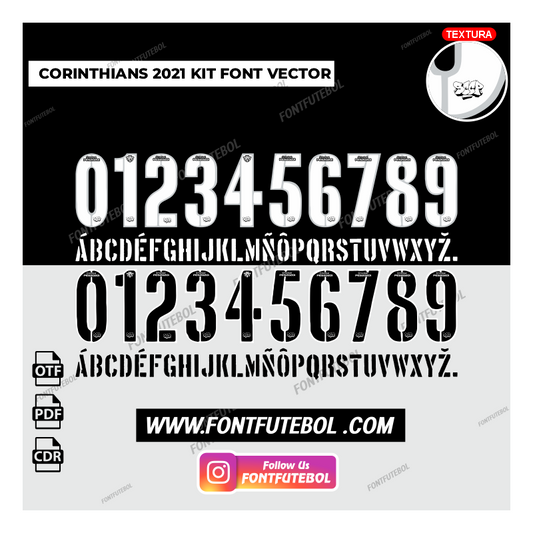 CORINTHIANS 2021 KIT FONT VECTOR