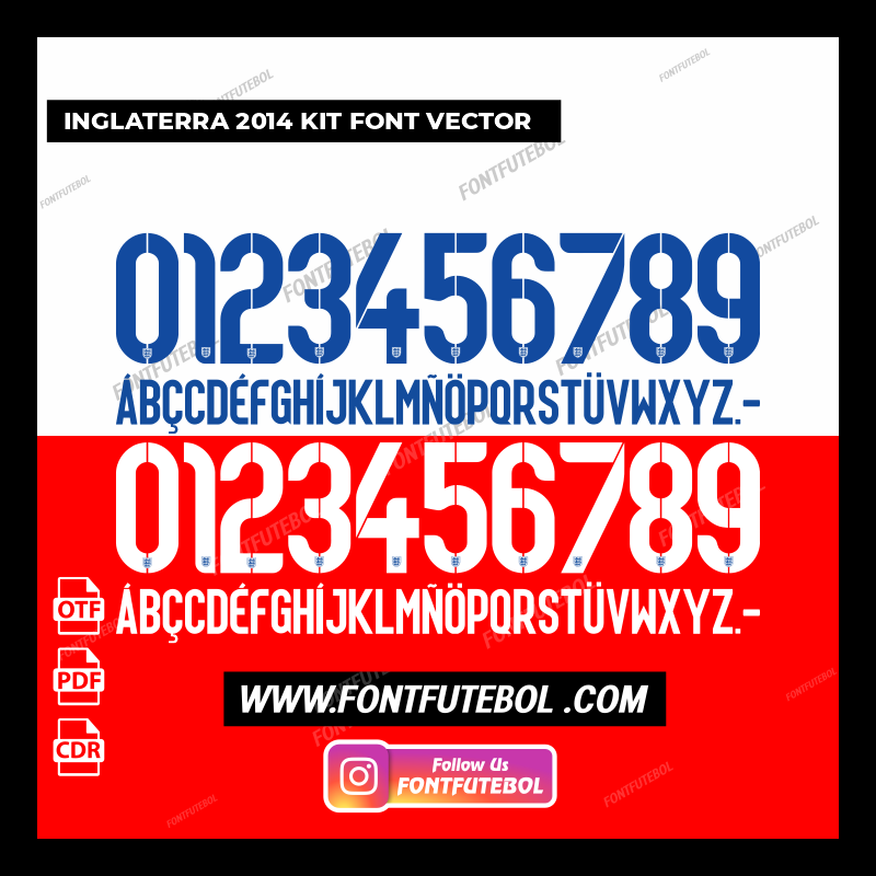 INGLATERRA 2014 KIT FONT VECTOR