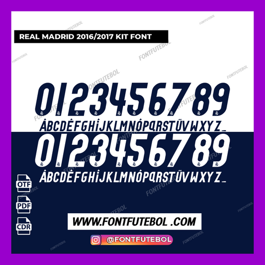 REAL MADRID 2016/2017 KIT FONT