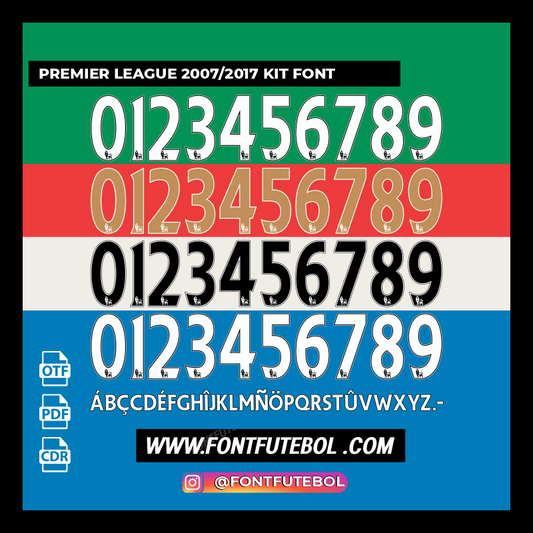 PREMIER LEAGUE 2007-2017 KIT FONT
