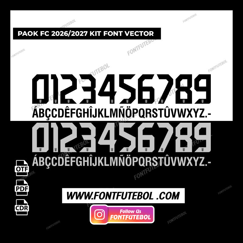 PAOK FC 2026/2027 KIT FONT VECTOR