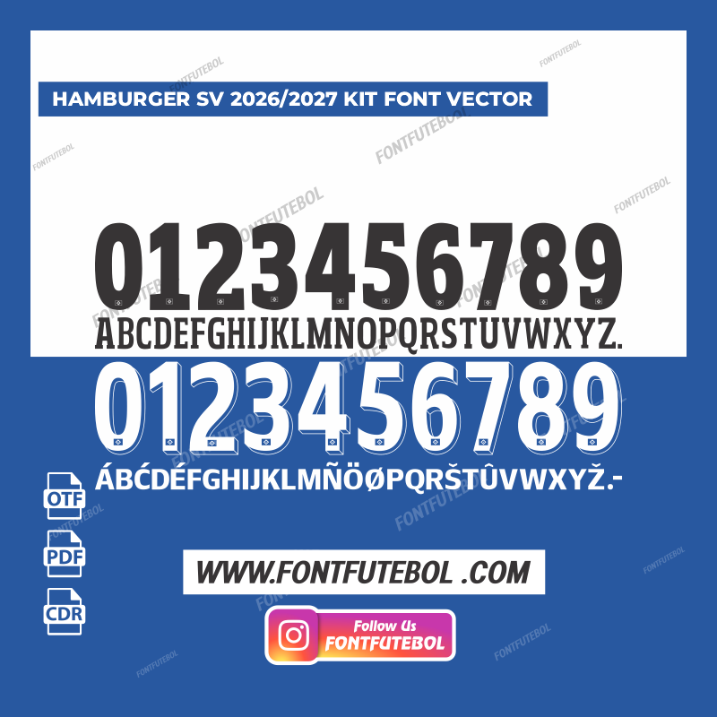 HAMBURGER SV 2026/2027 KIT FONT VECTOR