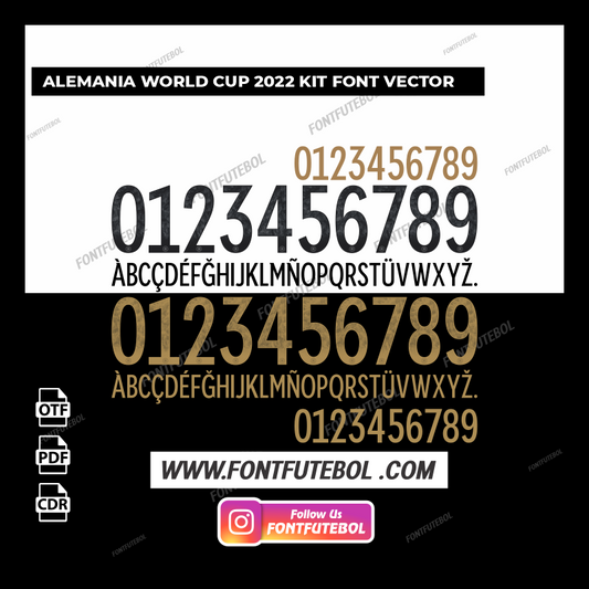 ALEMANIA WORLD CUP 2022 KIT FONT VECTOR