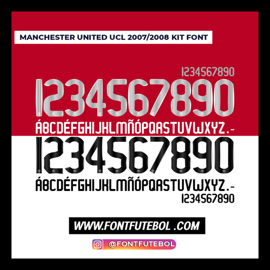 MANCHESTER UNITED UCL 2007/2008 FONT KIT
