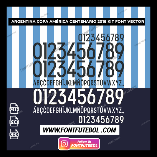 ARGENTINA COPA AMÉRICA CENTENÁRIO 2016 KIT FONT