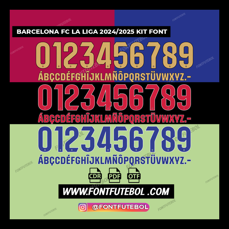 BARCELONA FC LA LIGA 2024/2025 KIT FONT