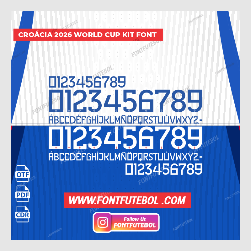 CROÁCIA 2026 WORLD CUP KIT FONT