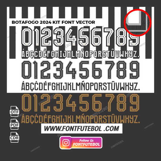 BOTAFOGO 2024 KIT FONT VECTOR
