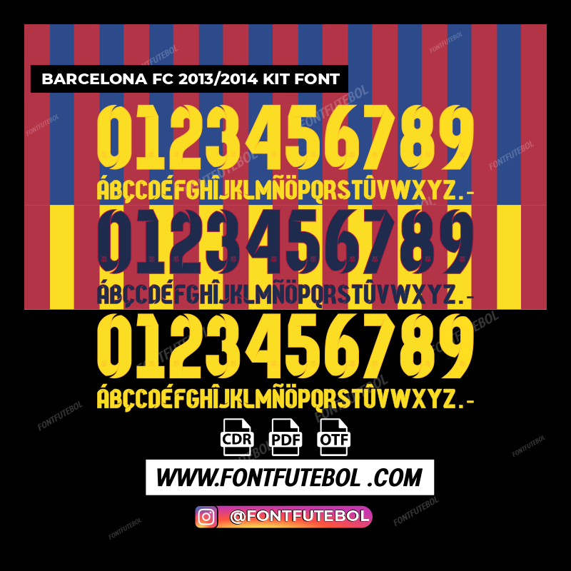 BARCELONA FC 2013/2014 KIT FONT