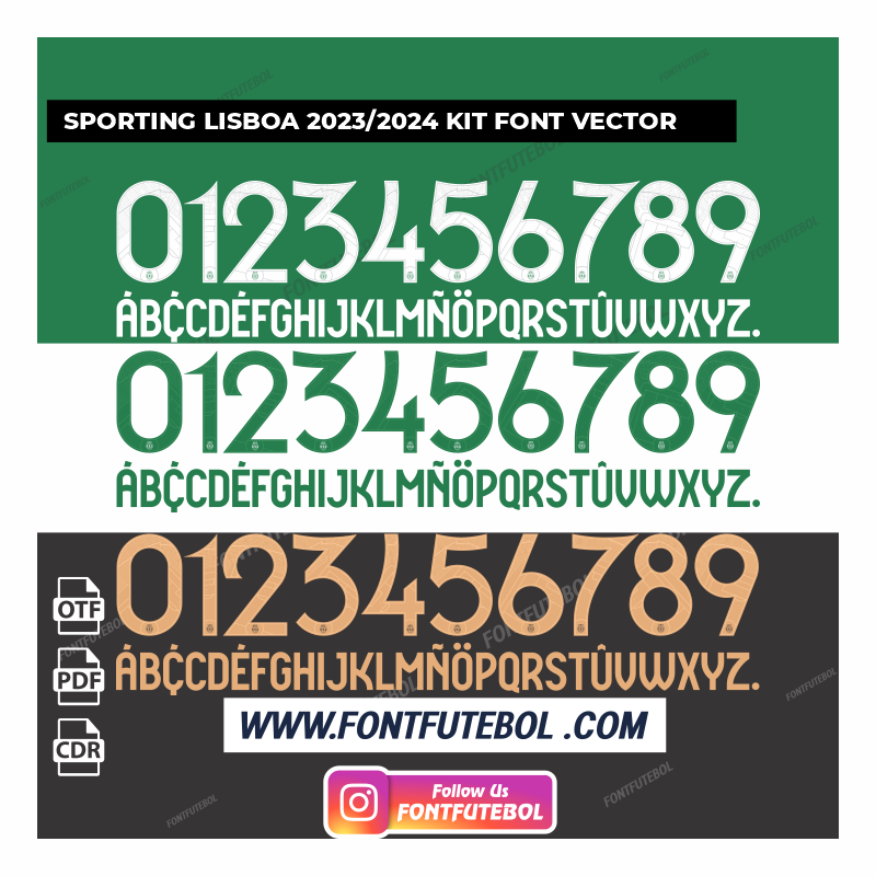SPORTING LISBOA 2023/2024 KIT FONT VECTOR