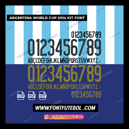 ARGENTINA WORLD CUP 2014 KIT FONT