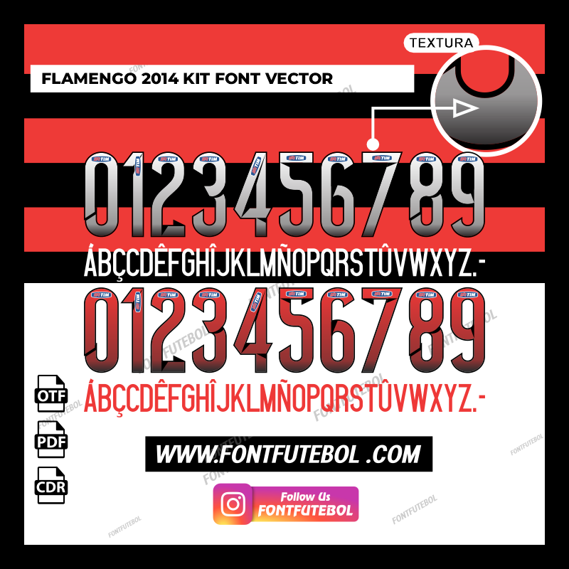 FLAMENGO 2014 KIT FONT VECTOR