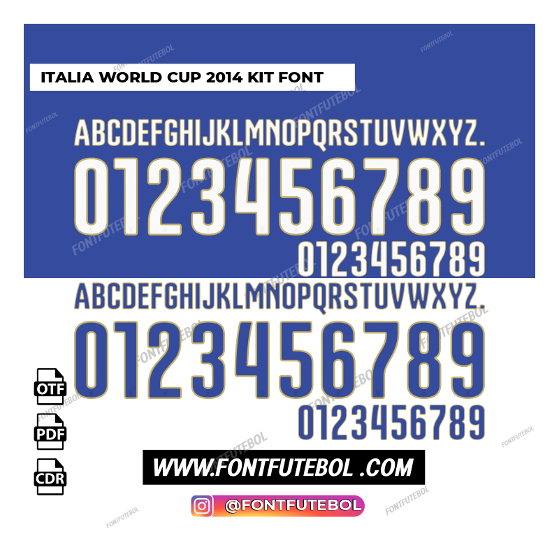 ITALIA WORLD CUP 2014 KIT FONT