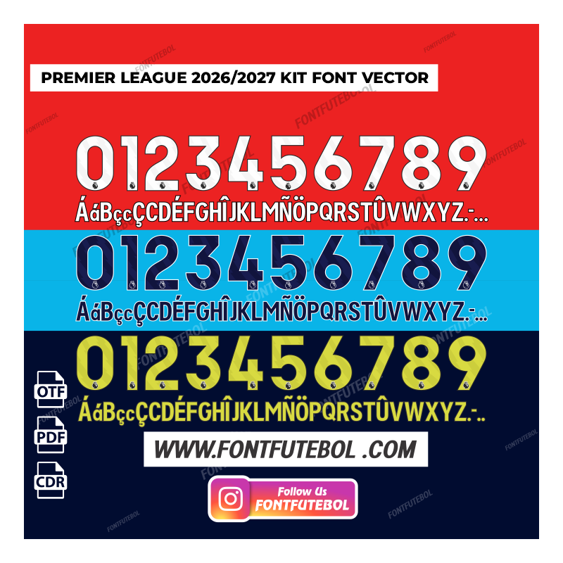 PREMIER LEAGUE 2026/2027 FONT VECTOR