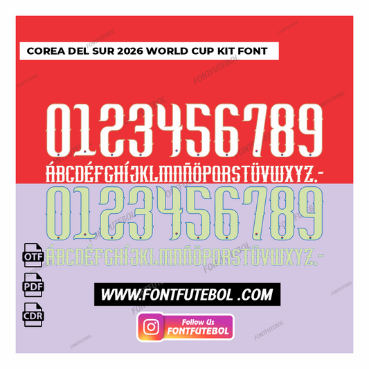 COREA DEL SUR 2026 WORLD CUP KIT FONT