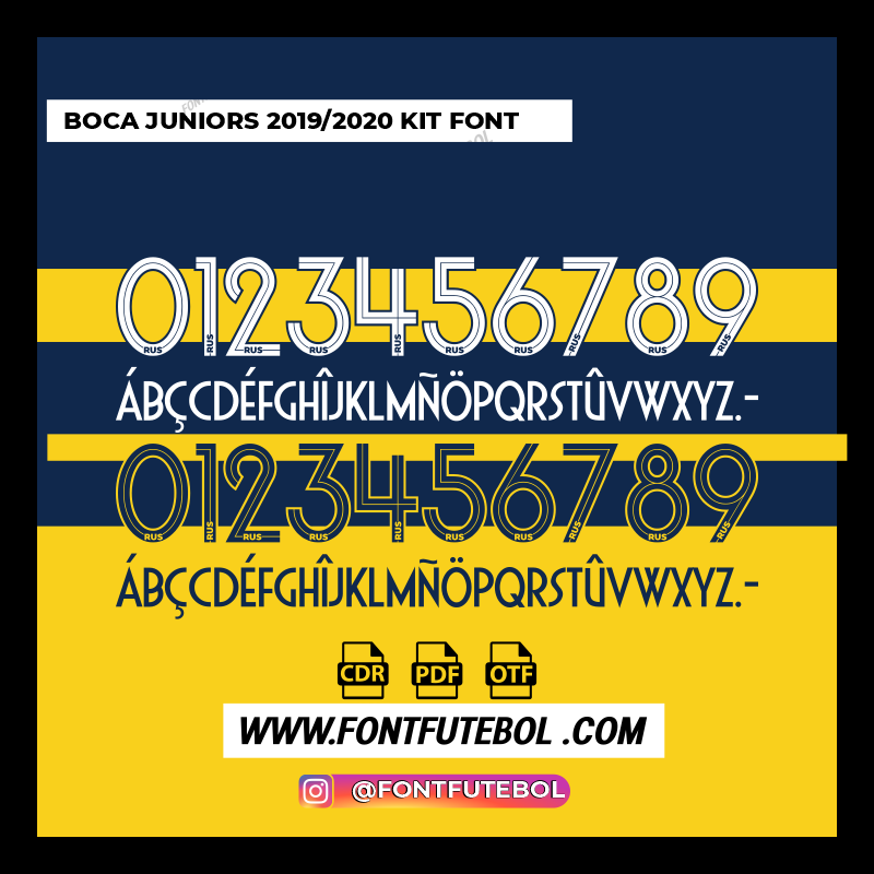 BOCA JUNIORS 2019/2020 FONT KIT – FONTFUTEBOL