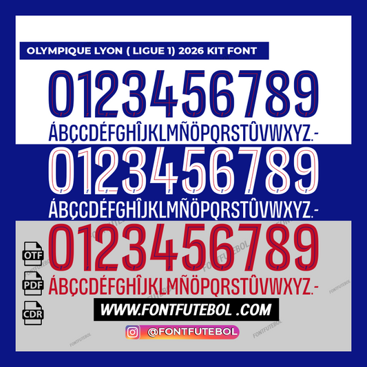 OLYMPIQUE LYON ( LIGUE 1 ) 2026 KIT FONT