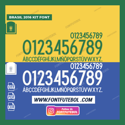 BRASIL COPA AMÉRICA CENTENARIO 2016 KIT FONT VECTOR