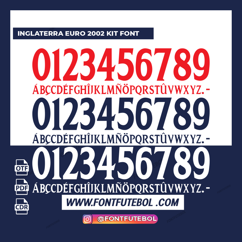 ENGLAND EURO 2002 KIT FONT – FONTFUTEBOL