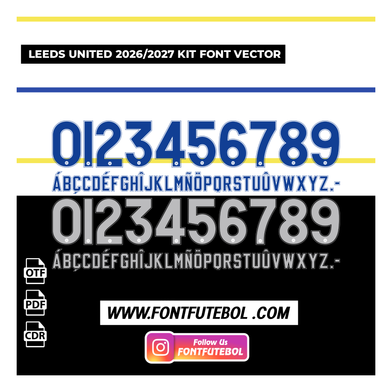 LEEDS UNITED 2026/2027 KIT FONT VECTOR
