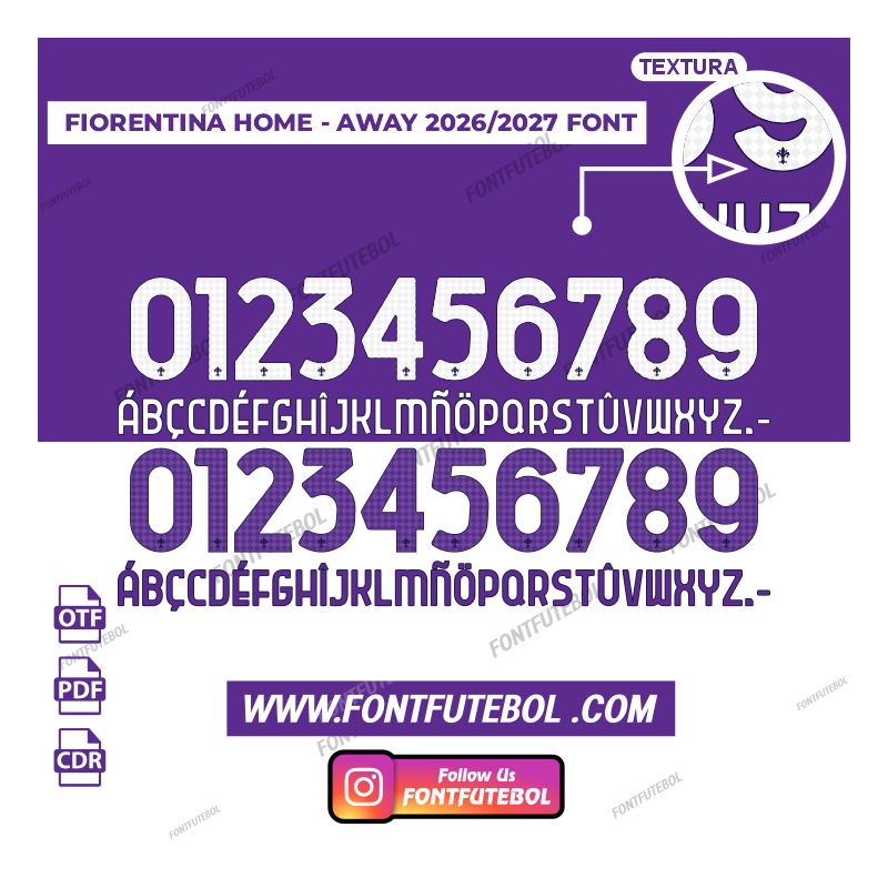 FIORENTINA HOME - AWAY 2026/2027 KIT FONT VECTOR