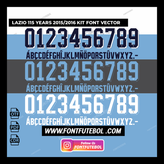 LAZIO 115 YEARS 2015/2016 KIT FONT VECTOR