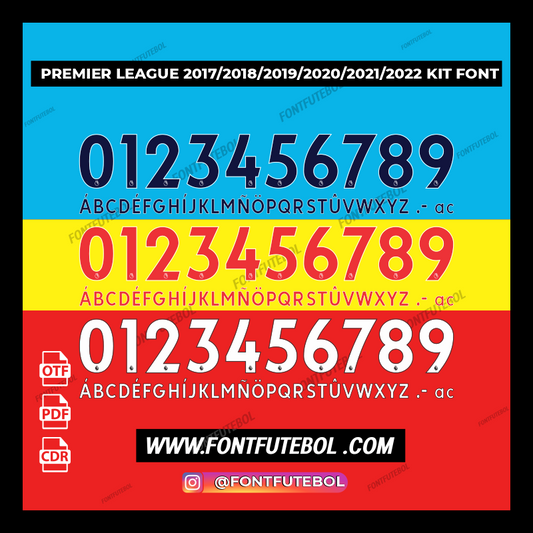 PREMIER LEAGUE 2017/2018/2019/2020/2021/2022 KIT FONT