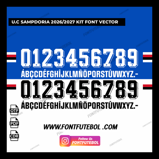 U.C SAMPDORIA 2026/2027 KIT FONT VECTOR