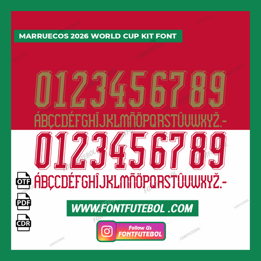 MARRUECOS 2026 WORLD CUP KIT FONT