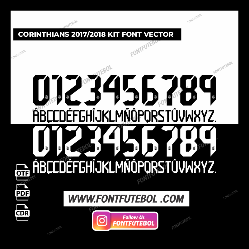 CORINTHIANS 2017/2018 KIT FONT VECTOR