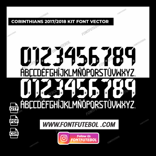 CORINTHIANS 2017/2018 KIT FONT VECTOR