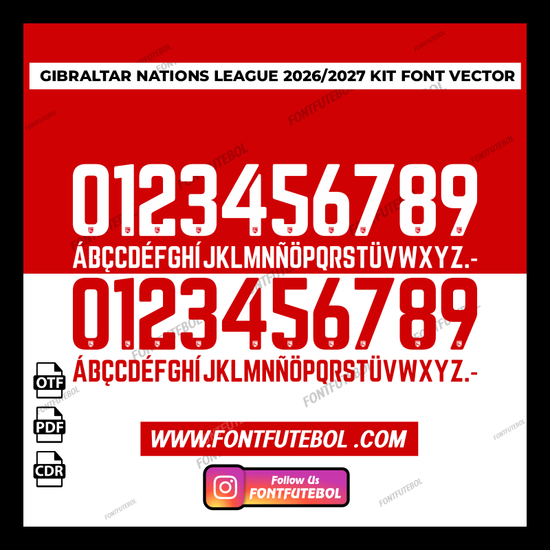 GIBRALTAR NATIOS LEAGUE 2026/2027 KIT FONT VECTOR
