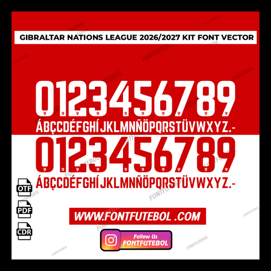 GIBRALTAR NATIOS LEAGUE 2026/2027 KIT FONT VECTOR