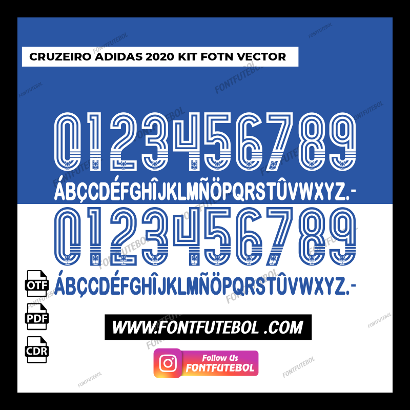 CRUZEIRO ADIDAS 2020 KIT FONT VECTOR