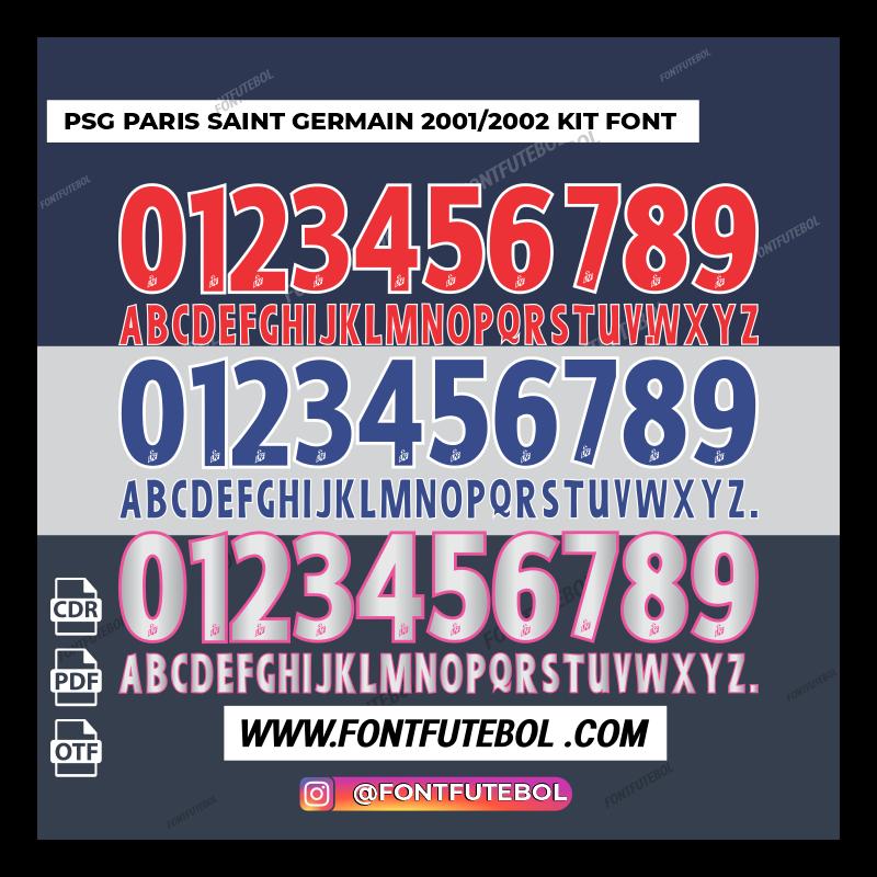 PSG PARIS SAINT GERMAIN 2001/2002 KIT FONT