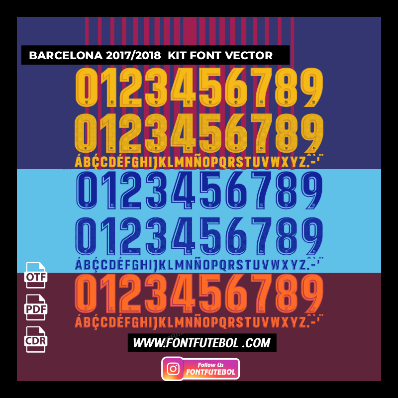 BARCELONA 2017/2018 KIT FONT VECTOR