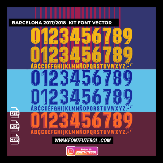 BARCELONA 2017/2018 KIT FONT VECTOR