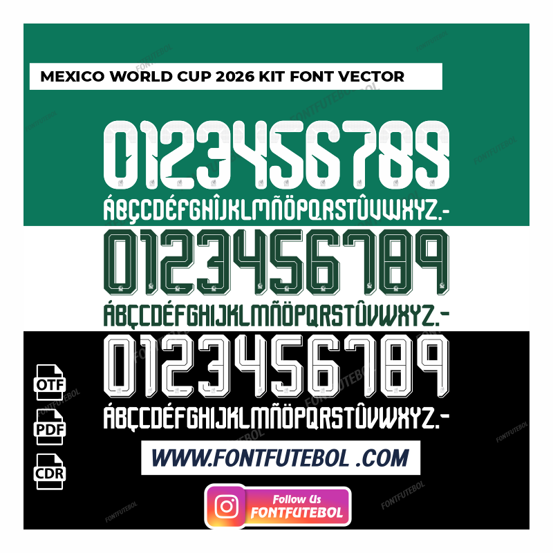 MEXICO WORLD CUP 2026 KIT FONT VECTOR