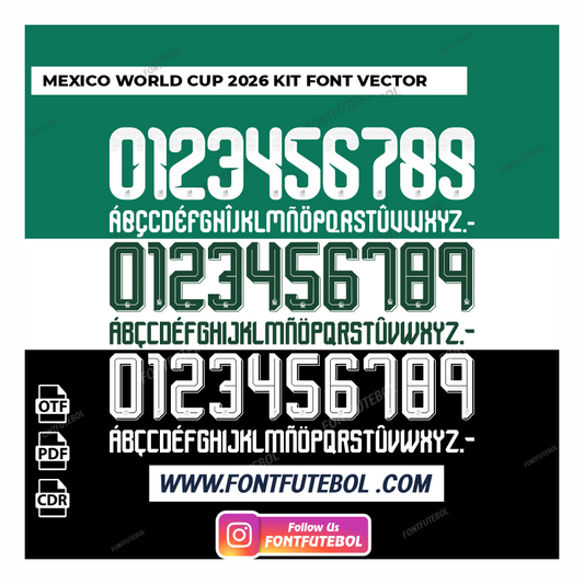 MEXICO WORLD CUP 2026 KIT FONT VECTOR