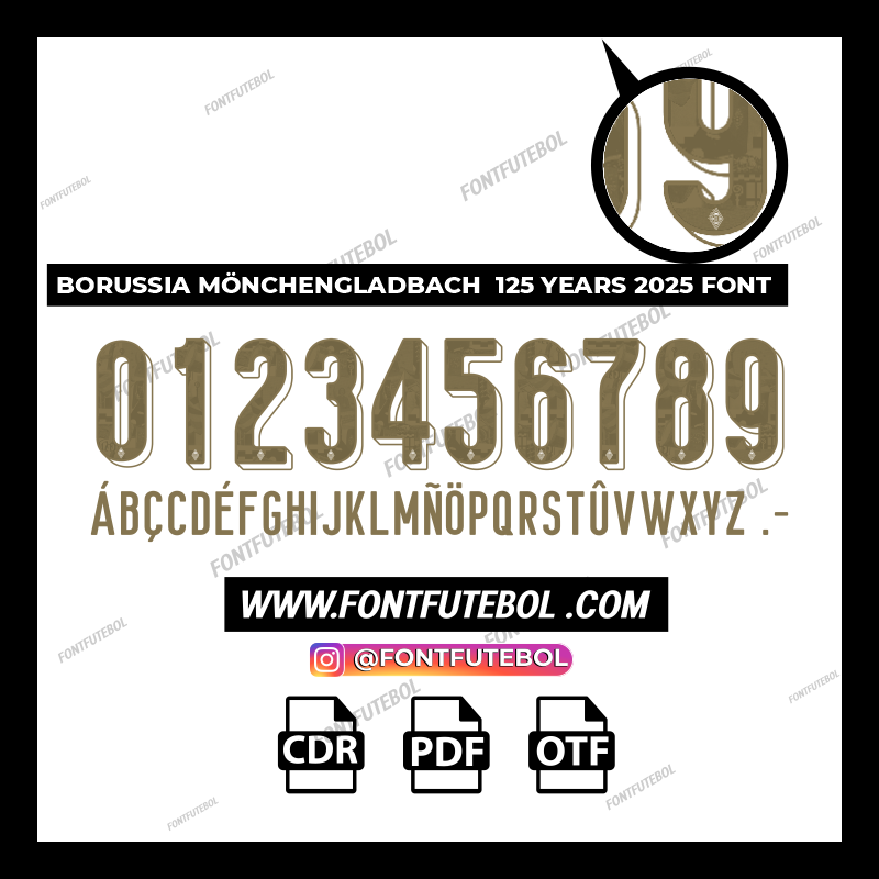BORUSSIA MONCHENGLADBACH 125 YEARS 2025 FONT