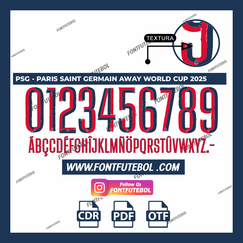 PSG - PARIS SAINT GERMAIN AWAY WORLD CUP 2025 FONT VECTOR