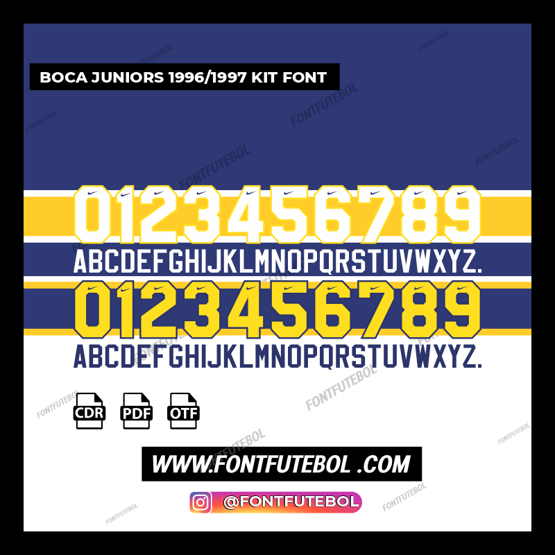BOCA JUNIORS 1996/1997 KIT FONT