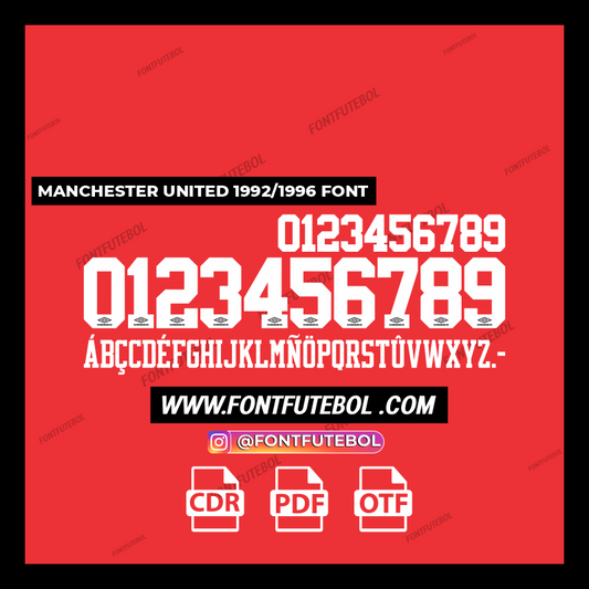 MANCHESTER UNITED 1992/1996 FONT