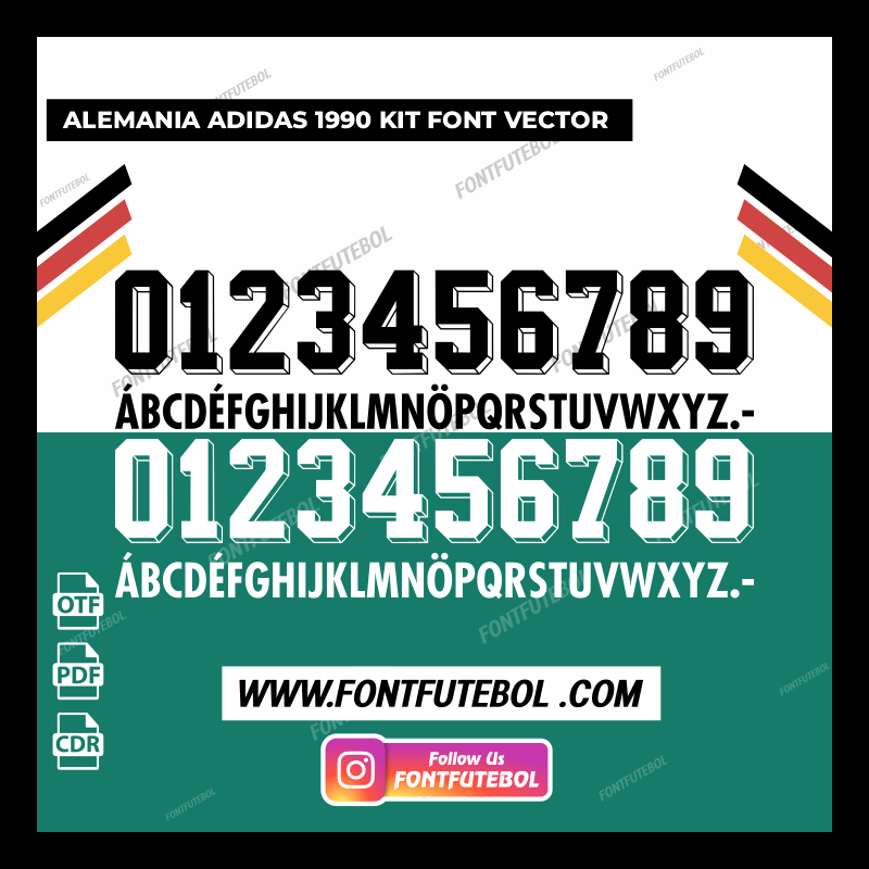 ALEMANIA ADIDAS 1990 FONT VECTOR