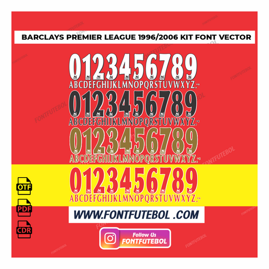 BARCLAYS PREMIER LEAGUE 1996/2006 KIT FONT VECTOR