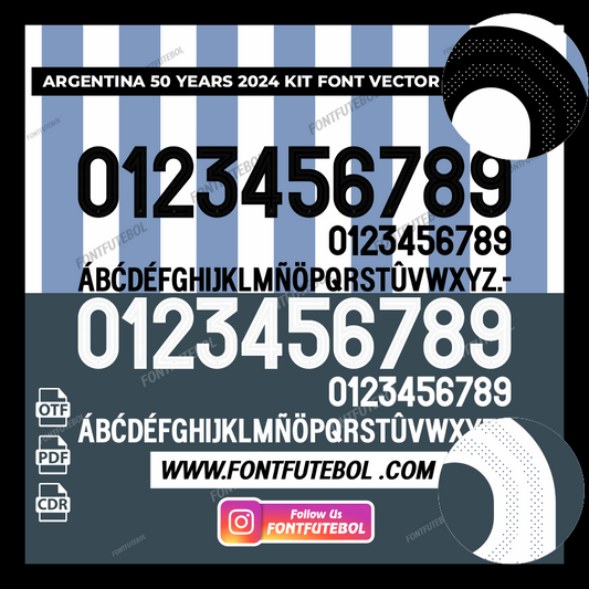 ARGENTINA 50 YEARS 2024 KIT FONT VECTOR