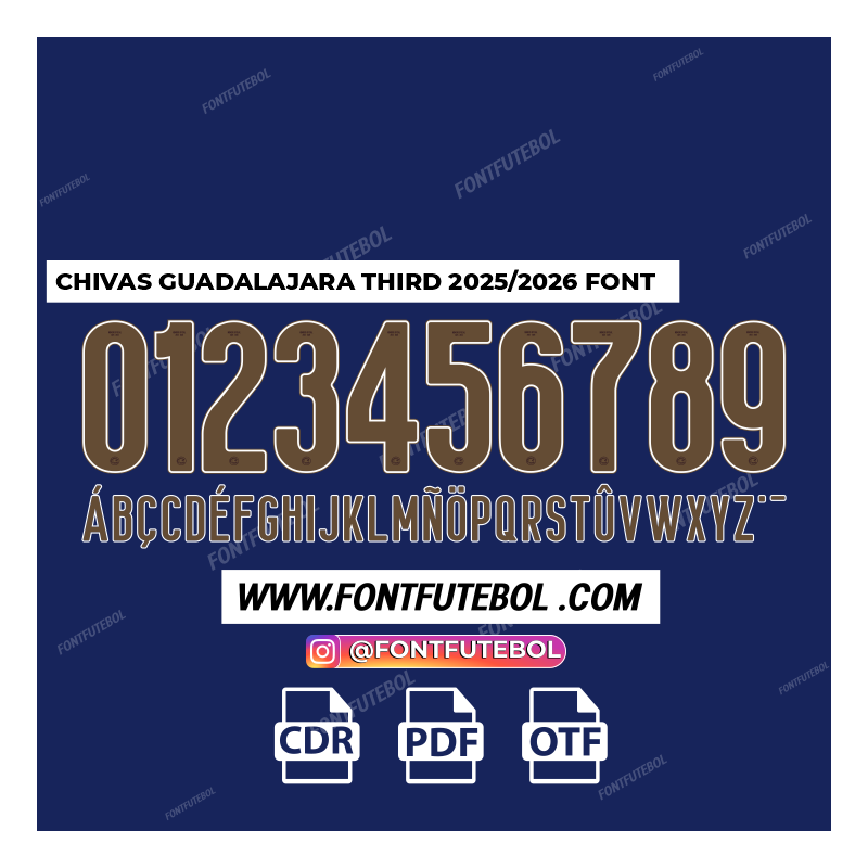 CHIVAS GUADALAJARA THIRD 2025/2026 FONT
