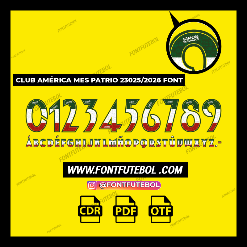 CLUB AMÉRICA MES PATRIO 2025/2026 FONT