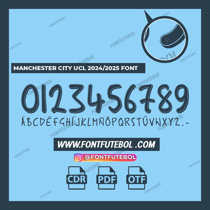 MANCHESTER CITY UCL 2024/2025 FONT